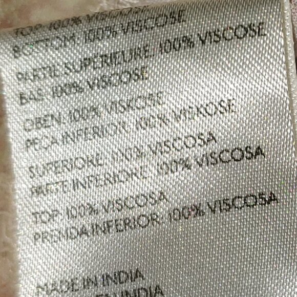 Free People Paisley Print Wide Leg Ruffled Palazzo Pull-On Pants Sz S Cream Tan - Picture 9 of 9